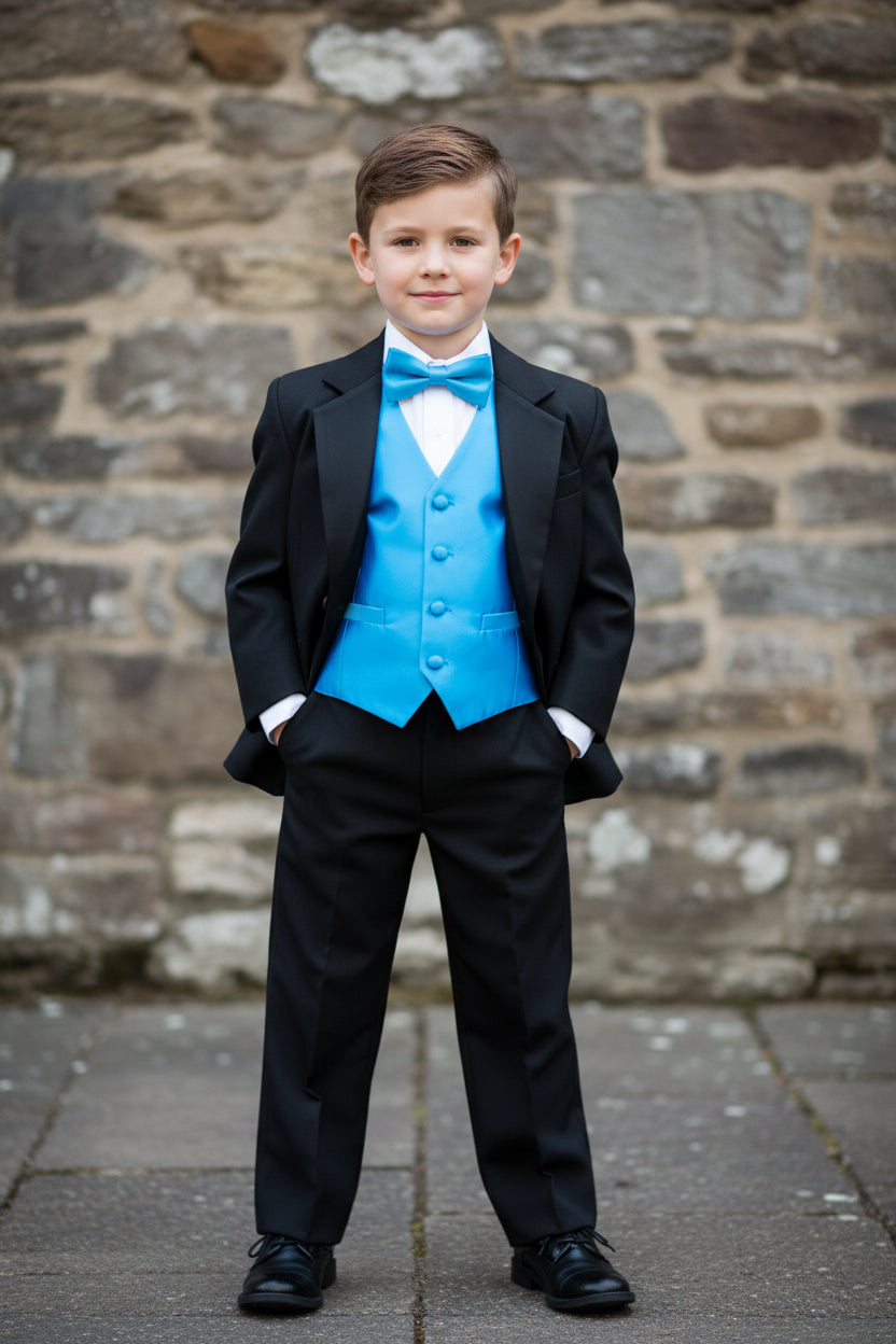 Boys Tuxedo 5 Piece White Black Customizable Canada