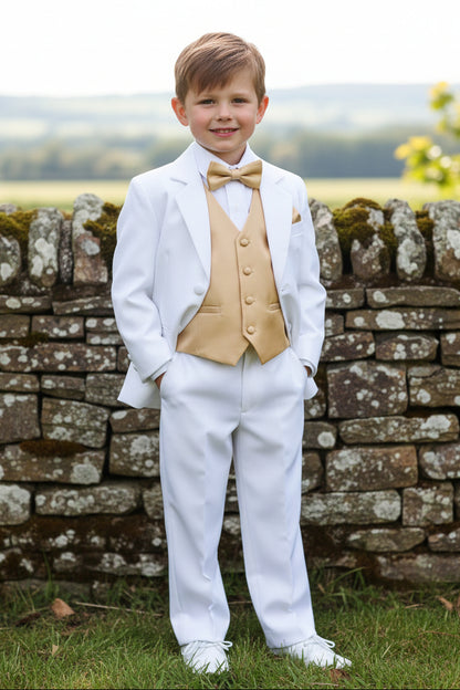 Boys Tuxedo 5 Piece White Black Customizable Canada