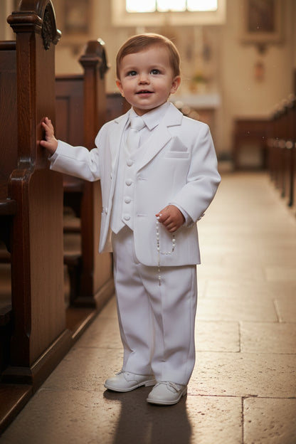 Boys Tuxedo 5 Piece White Black Customizable Canada