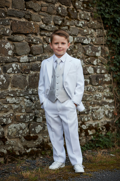 Boys Tuxedo 5 Piece White Black Customizable Canada