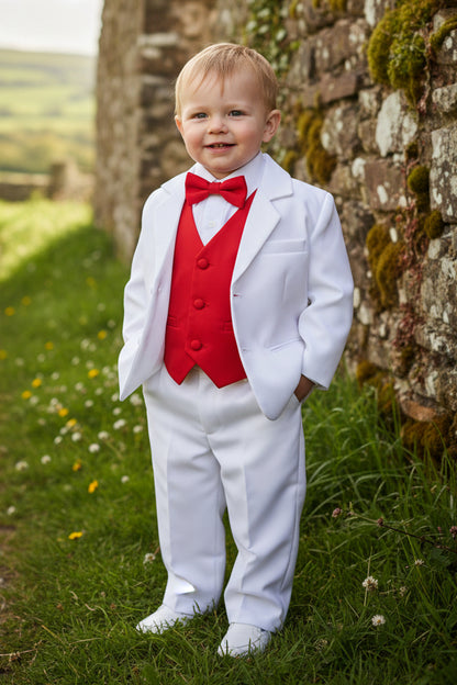 Boys Tuxedo 5 Piece White Black Customizable Canada