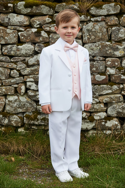 Boys Tuxedo 5 Piece White Black Customizable Canada