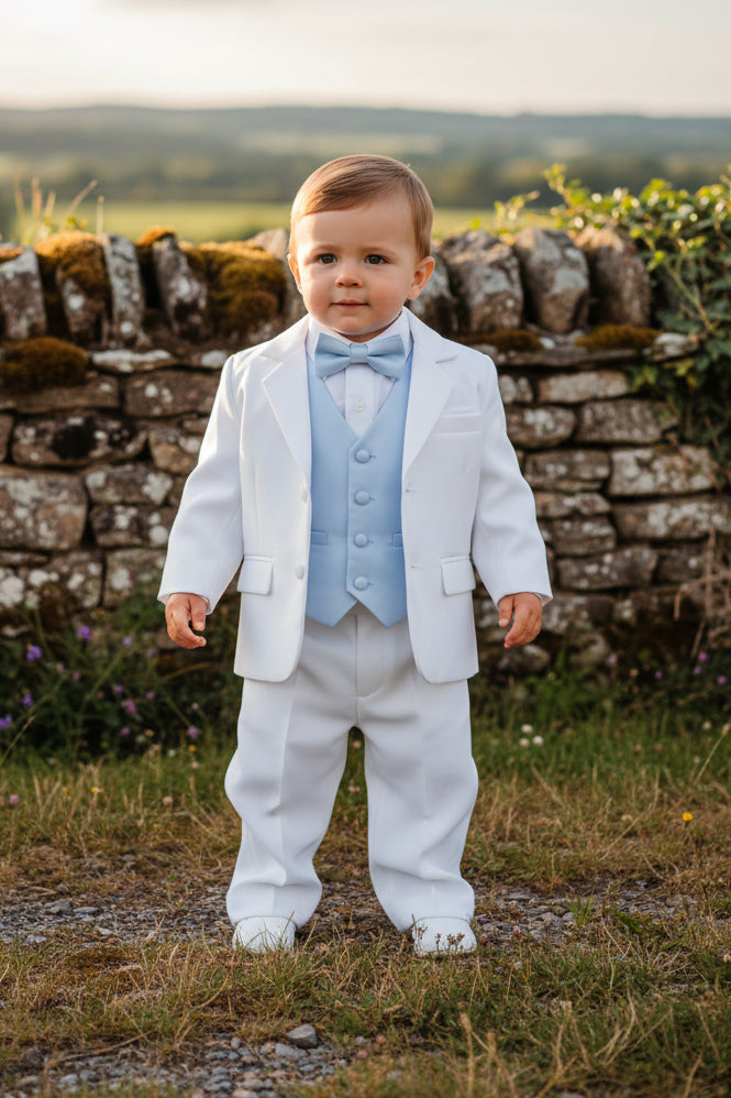 Boys Tuxedo 5 Piece White Black Customizable Canada