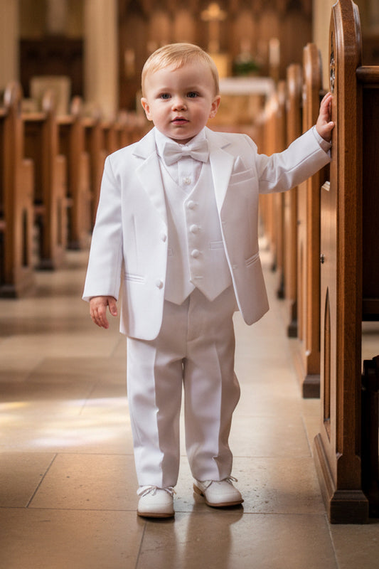 Baby Boys Tuxedo 5 Piece White Black Customizable Canada
