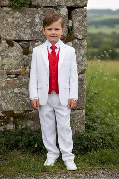 Boys Tuxedo 5 Piece White Black Customizable Canada