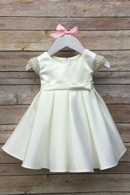 Amazing Beaded Cap Sleeve Infant Baby Girls Dress ivory hanger Canada