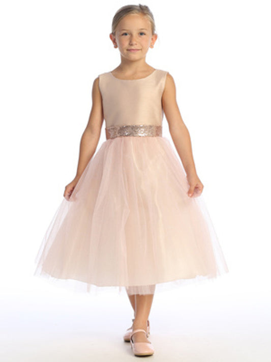 Lovely V Back Bow Girls Party Dress
