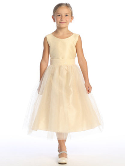 Lovely V Back Bow Girls Party Dress