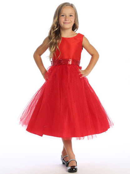 Lovely V Back Bow Girls Party Dress
