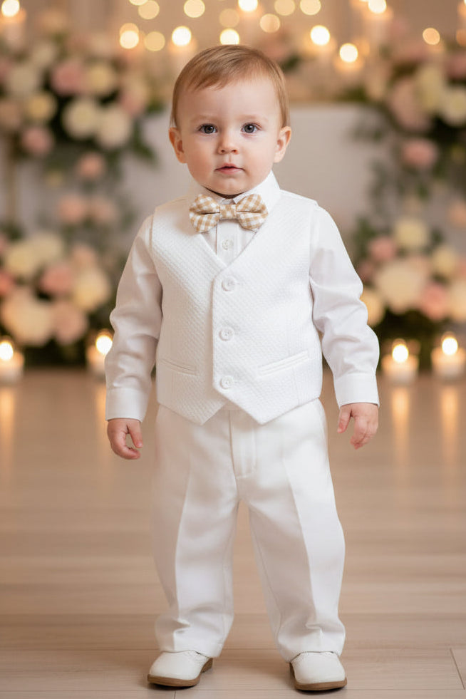 Baby Boys Bubble Print Vest & Pant Set White Ivory 0-30 Months Canada 2