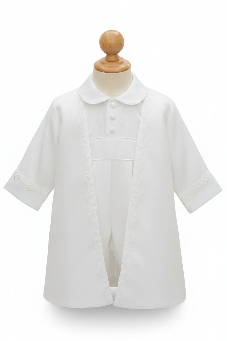Boys Baptism Romper With Removable Long Coat White Canada 2