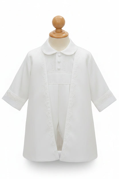 Boys Baptism Romper With Removable Long Coat White Canada 2