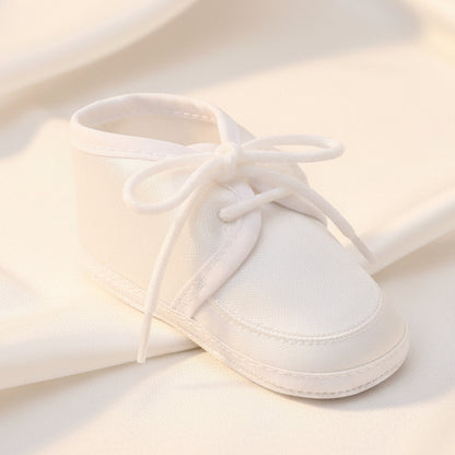 Boys Christening Bootee White Satin Baptism Lace-Up Canada single