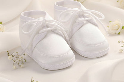 Boys Christening Bootee White Satin Baptism Lace-Up Canada single set fk