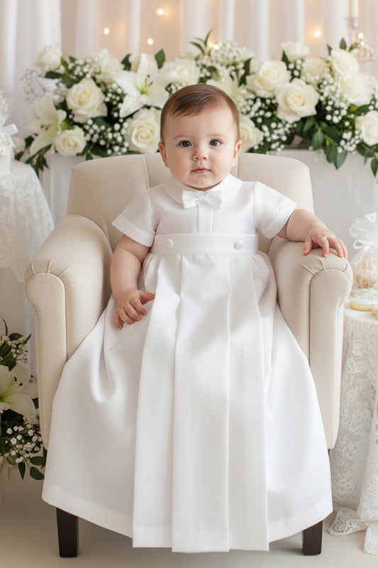 Boys Detachable Gown Baptism Christening White Canada front