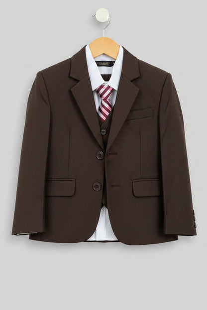 Boys Formal Suit Five Piece Chocolate Brown Canada live