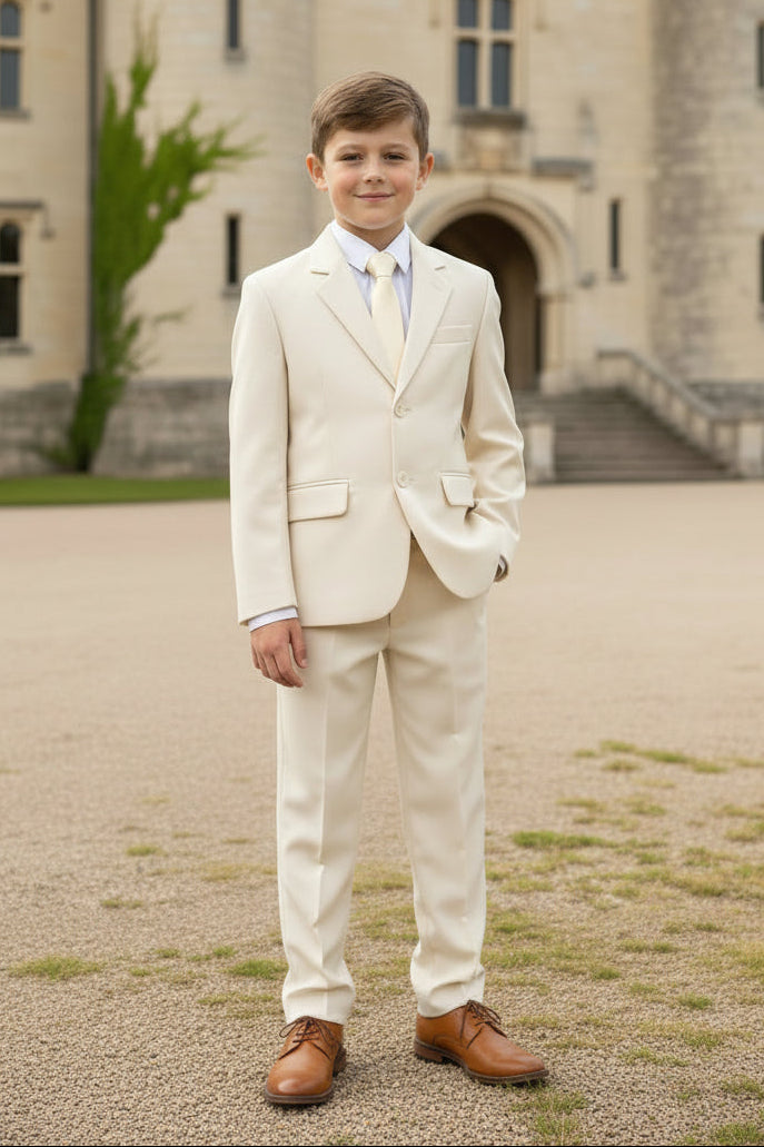 Boys Formal Suit Five Piece Ivory Canada live shot