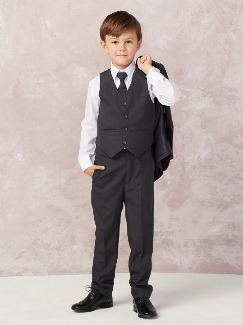 Boys Formal Vest Set 4 Piece Charcoal Gray Live Canada