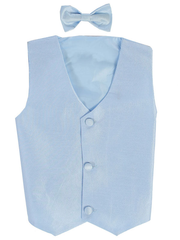 Boys Poly Silk Vest Set with Bow Tie – Assorted Colours Canada