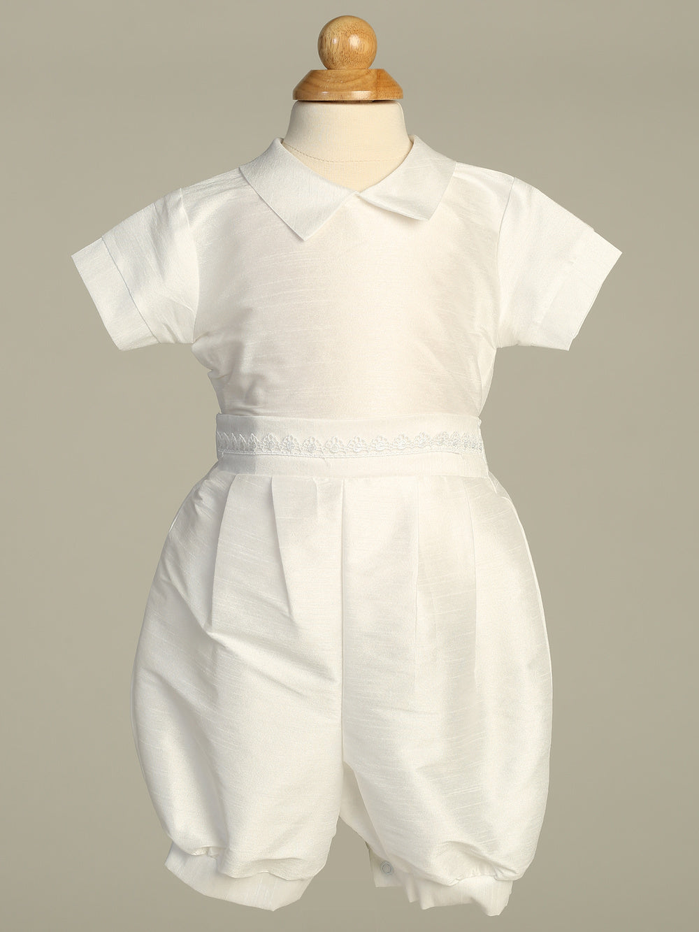 Boys Romper With Embroidered Shawl Baptism Christening Canada romper front