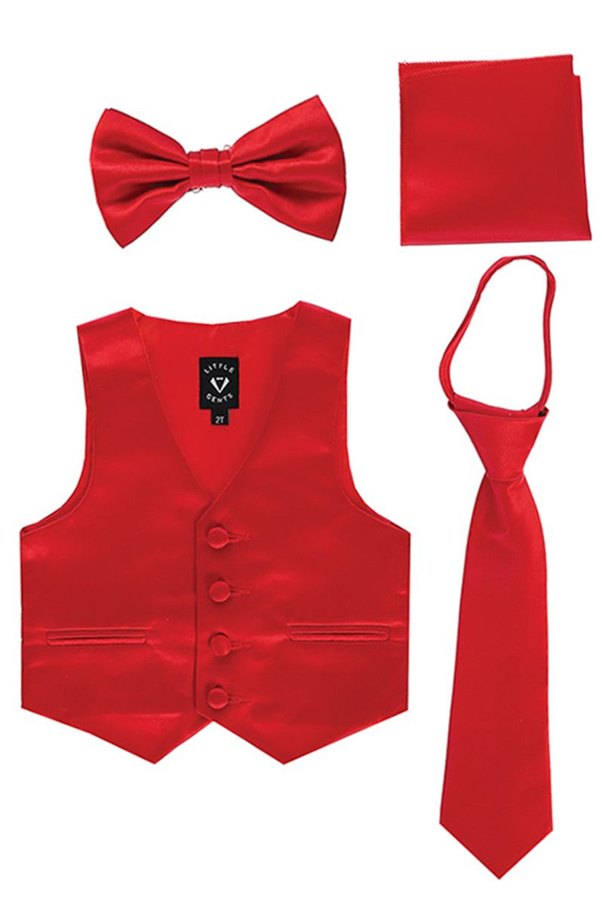 Boys Satin Vest Set with Bow Tie or Neck Tie  Canada – Assorted Colours-6