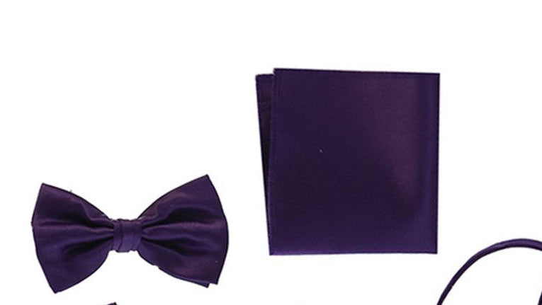Boys Satin Vest Set with Bow Tie or Neck Tie  Canada – eggplant