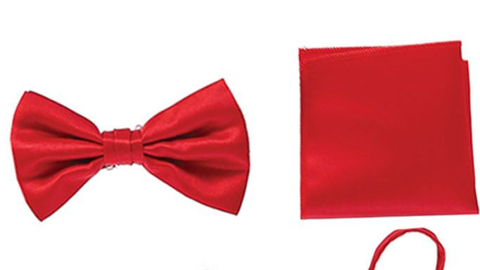 Boys Satin Vest Set with Bow Tie or Neck Tie  Canada – red 2