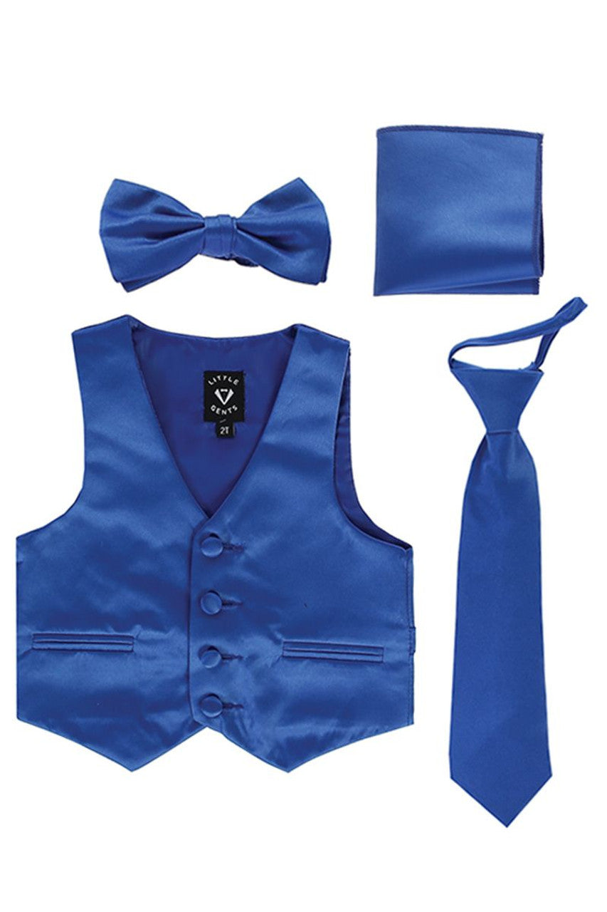 Boys Satin Vest Set with Bow Tie or Neck Tie  Canada –  royal