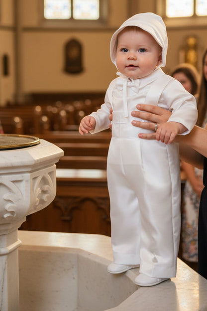 Boys Suspendered Pants With Embroidered Cross Baptism Canada 3