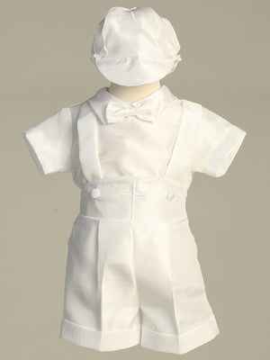 Boys Suspendered Shorts With Embroidered Cross Baptism Canada