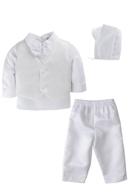 Boys paisley vest set white satin Canada