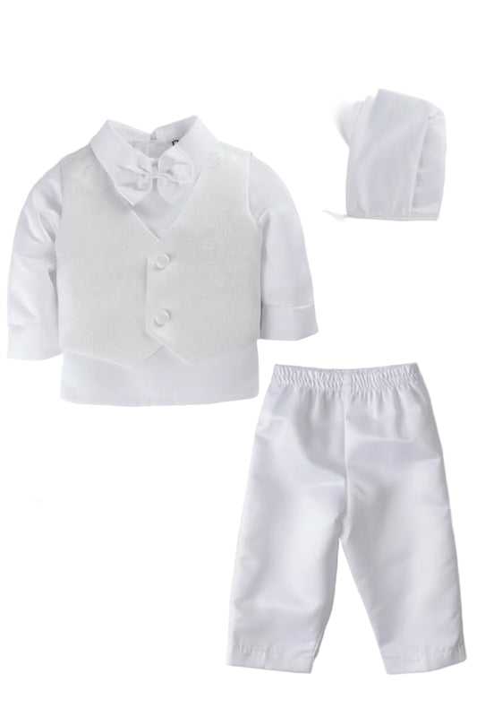Boys paisley vest set white satin Canada
