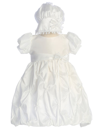 Bubble Hem Baptism Dress White Taffeta  Canada 4