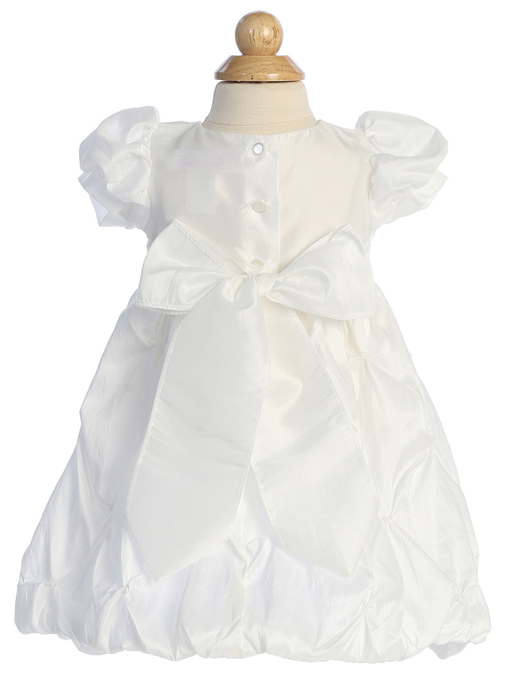 Bubble Hem Baptism Dress White Taffeta  Canada 3
