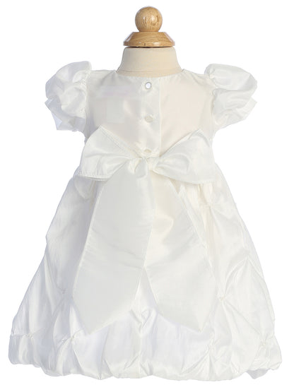 Bubble Hem Baptism Dress White Taffeta  Canada 3