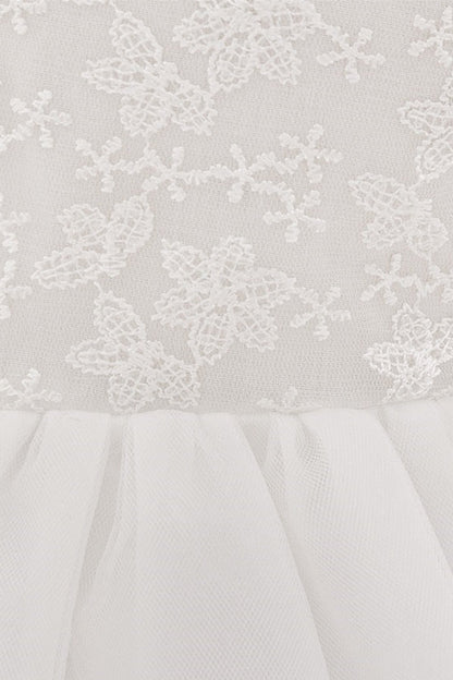 Butterfly Sleeve Baptism Christening Dress White Canada top fabric