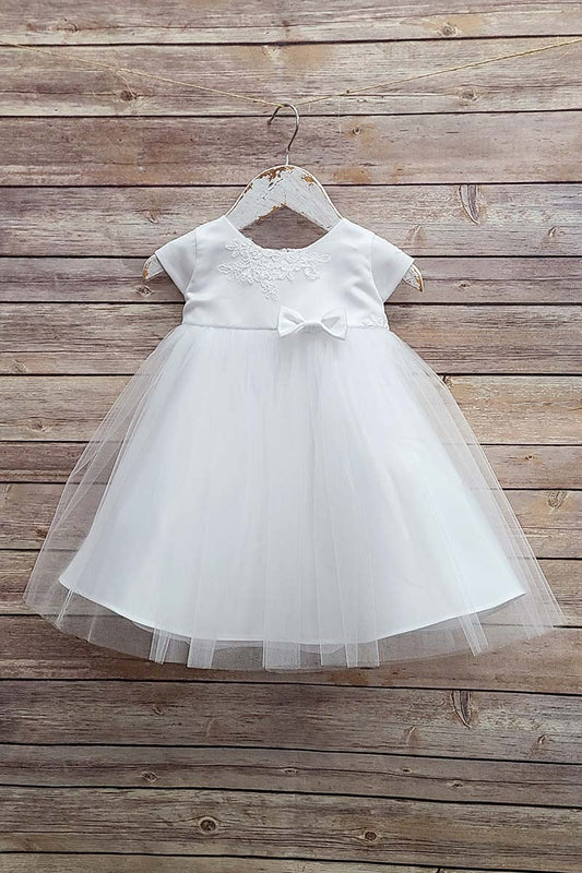 Cap Sleeve Embroidered Baby Dress With Bow Canada