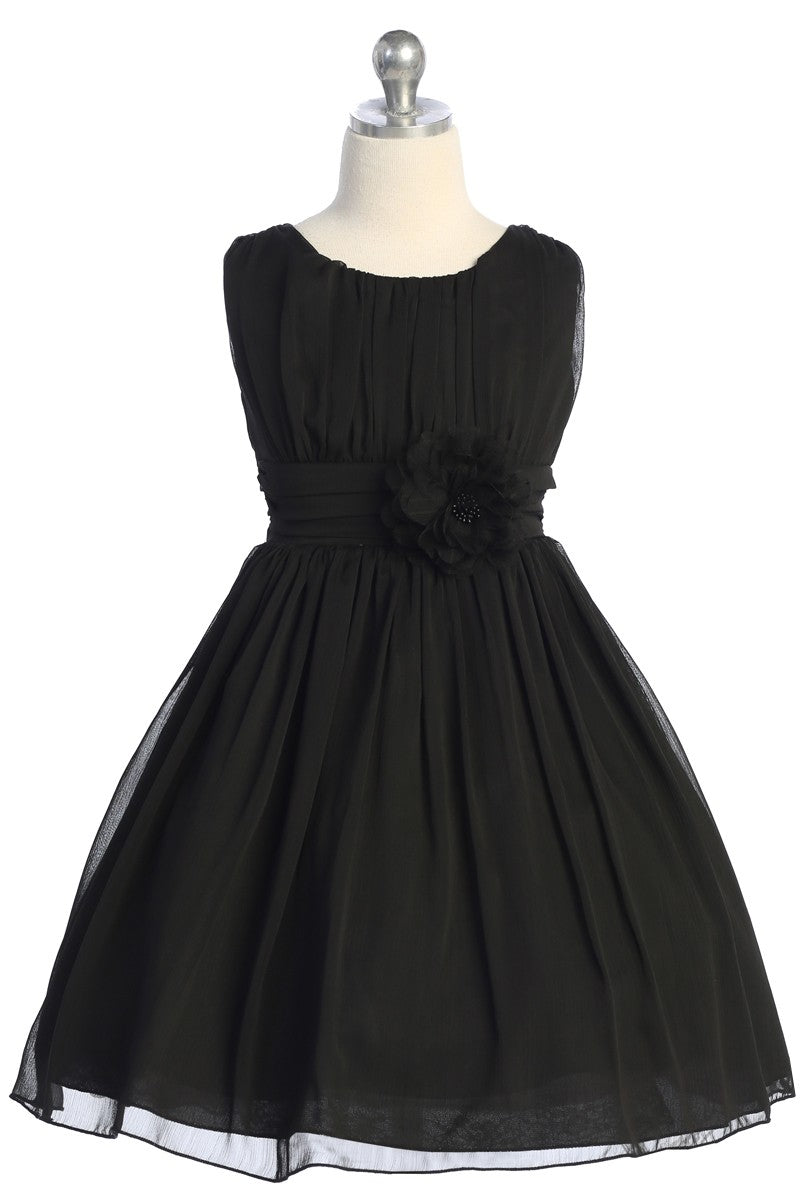 Chiffon Rushed Top Girls Party Dress Multi Colours Canada black