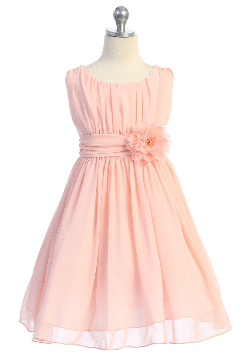 Chiffon Rushed Top Girls Party Dress Multi Colours Canada blush pink