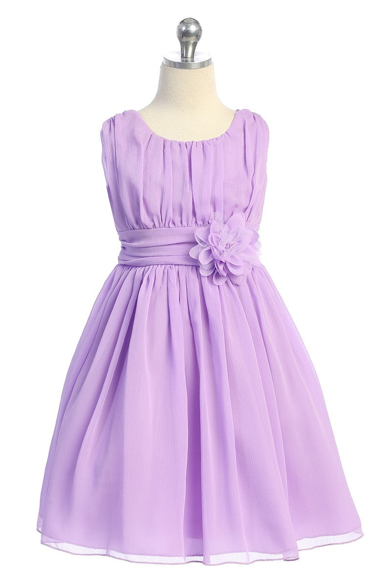 Chiffon Rushed Top Girls Party Dress Multi Colours Canada lilac