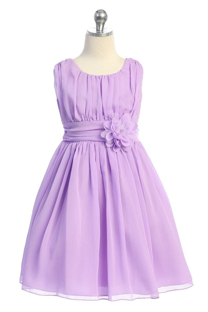 Chiffon Rushed Top Girls Party Dress Multi Colours Canada lilac