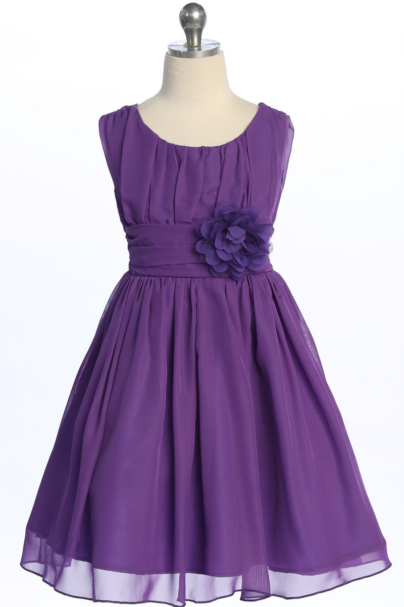 Chiffon Rushed Top Girls Party Dress Multi Colours Canada purple