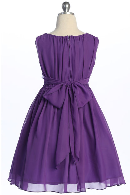 Chiffon Rushed Top Girls Party Dress Multi Colours Canada purple back