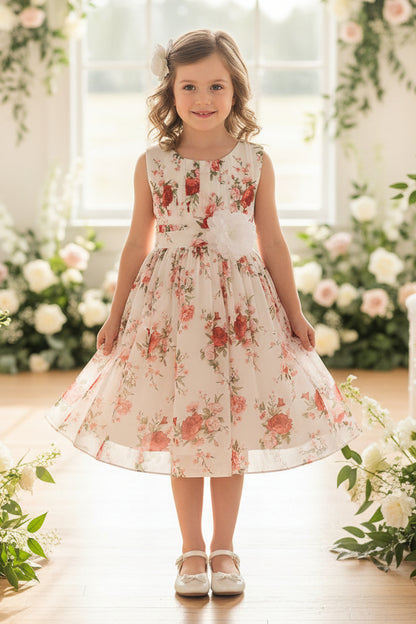Chiffon Rushed Top Girls Party Dress Multi Colours Canada white floral