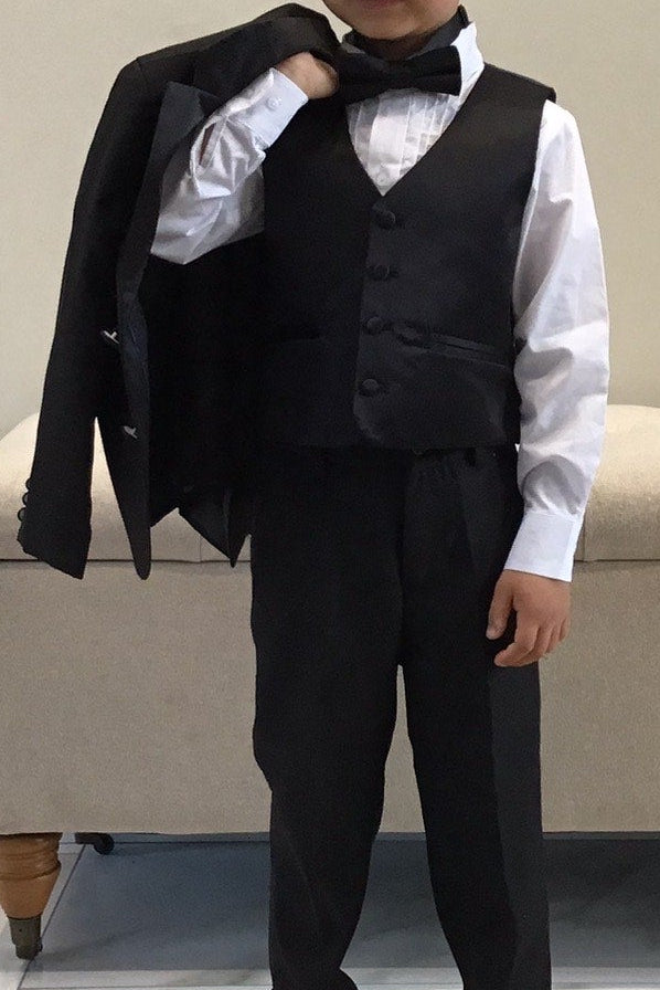 Classic Boys Formal Tuxedo Five Piece Black White Canada 2