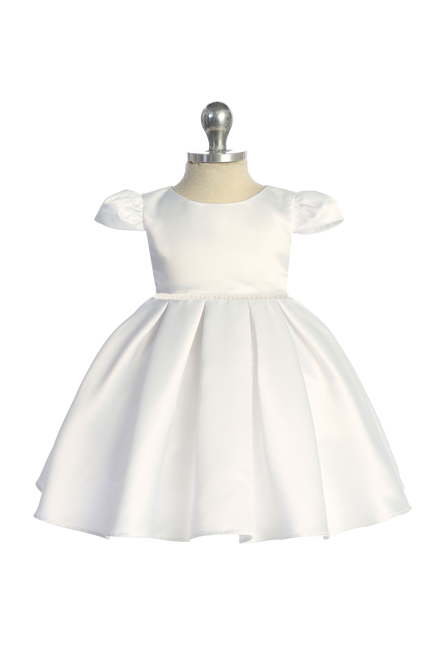 Classic Satin Box Pleated Girls Dress