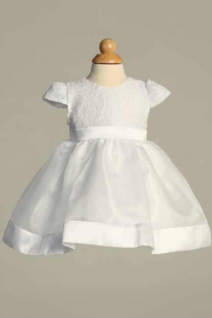 Classic Short Sleeve Baby Dress White Lace Canada