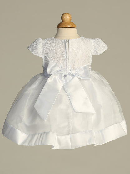 Classic Short Sleeved Baby Baptism & Christening Dress White Canada back