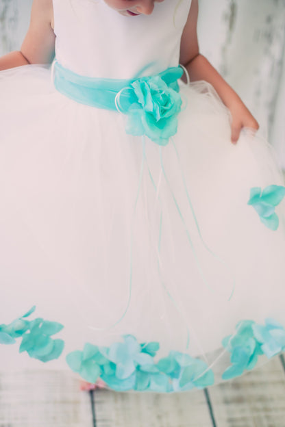 Classics flower petal girls dress, plus size Flower Girl dress, First Communion dress, fancy Birthday party girls dress or frock. Shop GTA,  Canada now!