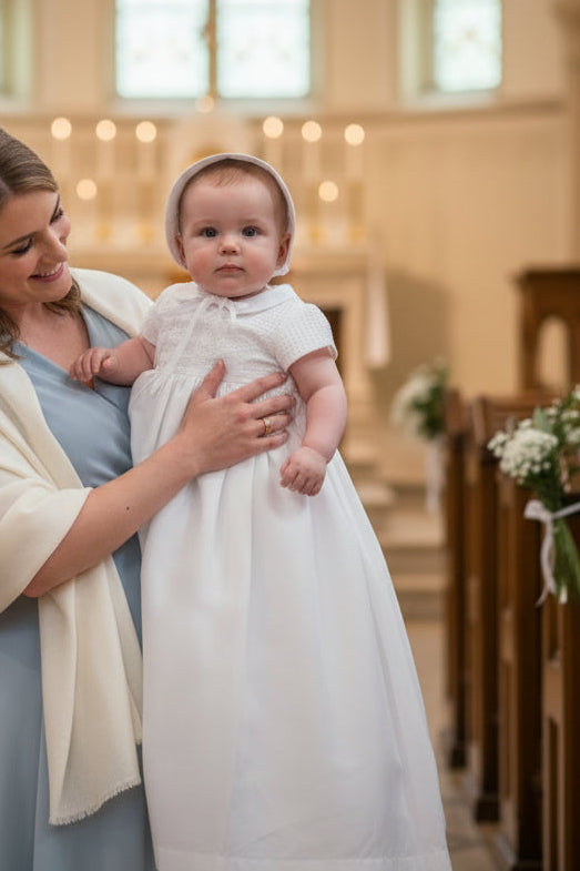 Cotton Basketweave Detachable Boys Gown Baptism Christening Canada 2